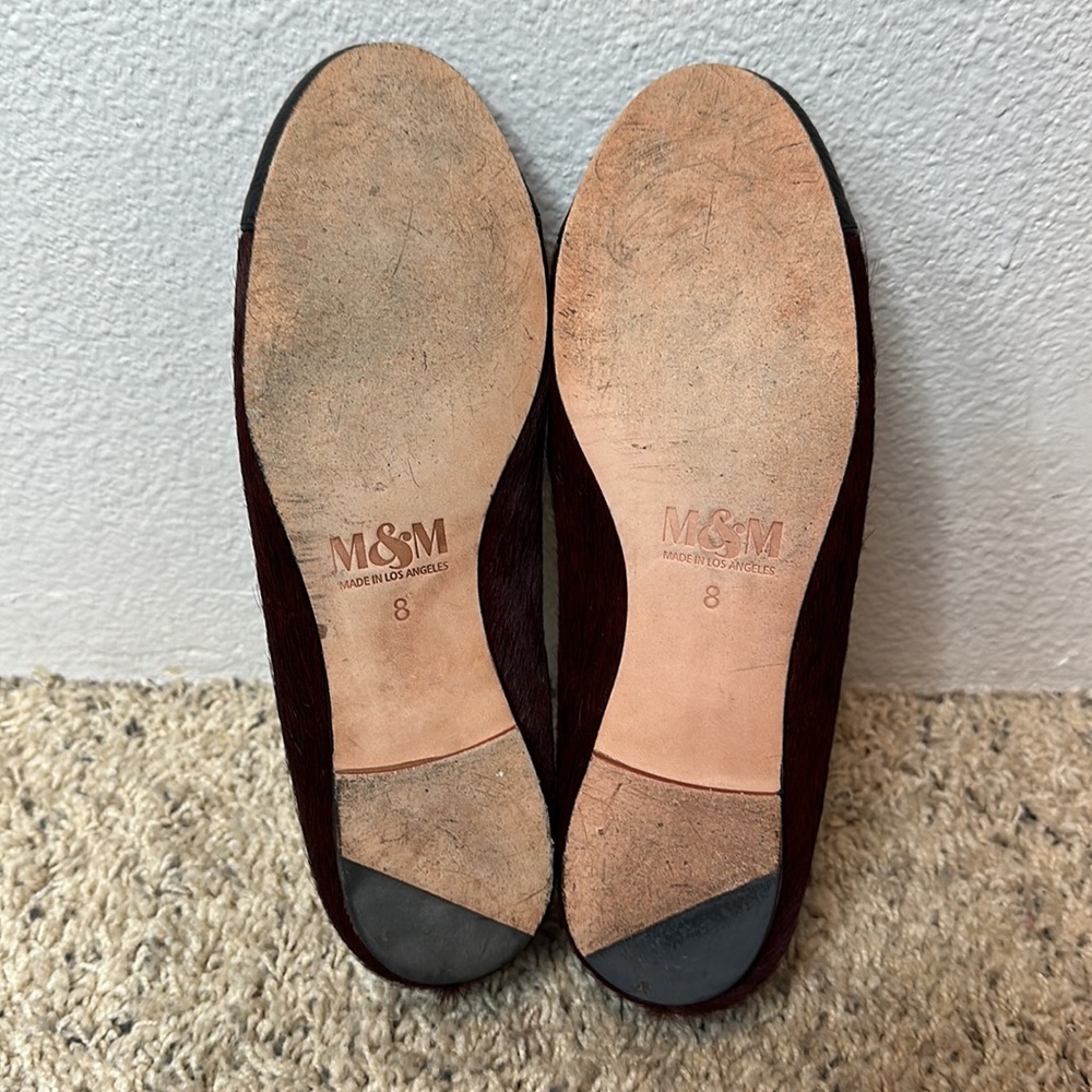 Mara & Mine Nolita leather slip on shoes oxblood red calf hair - Picture 10 of 10